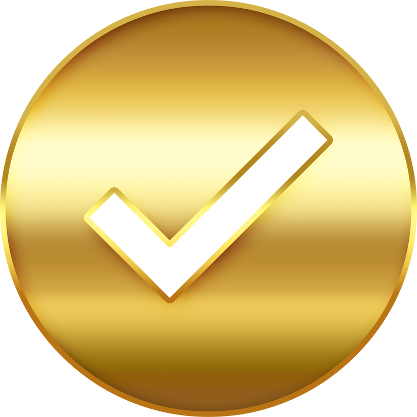 Gold Check Mark Icon
